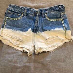Free people half bleached Jean shorts